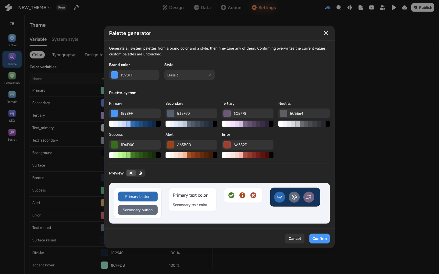 Palette generator