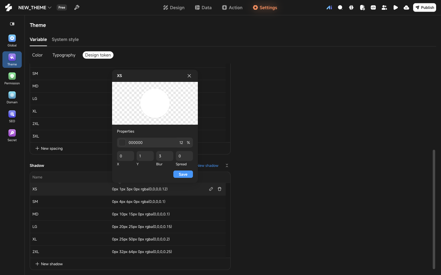 Shadow editor