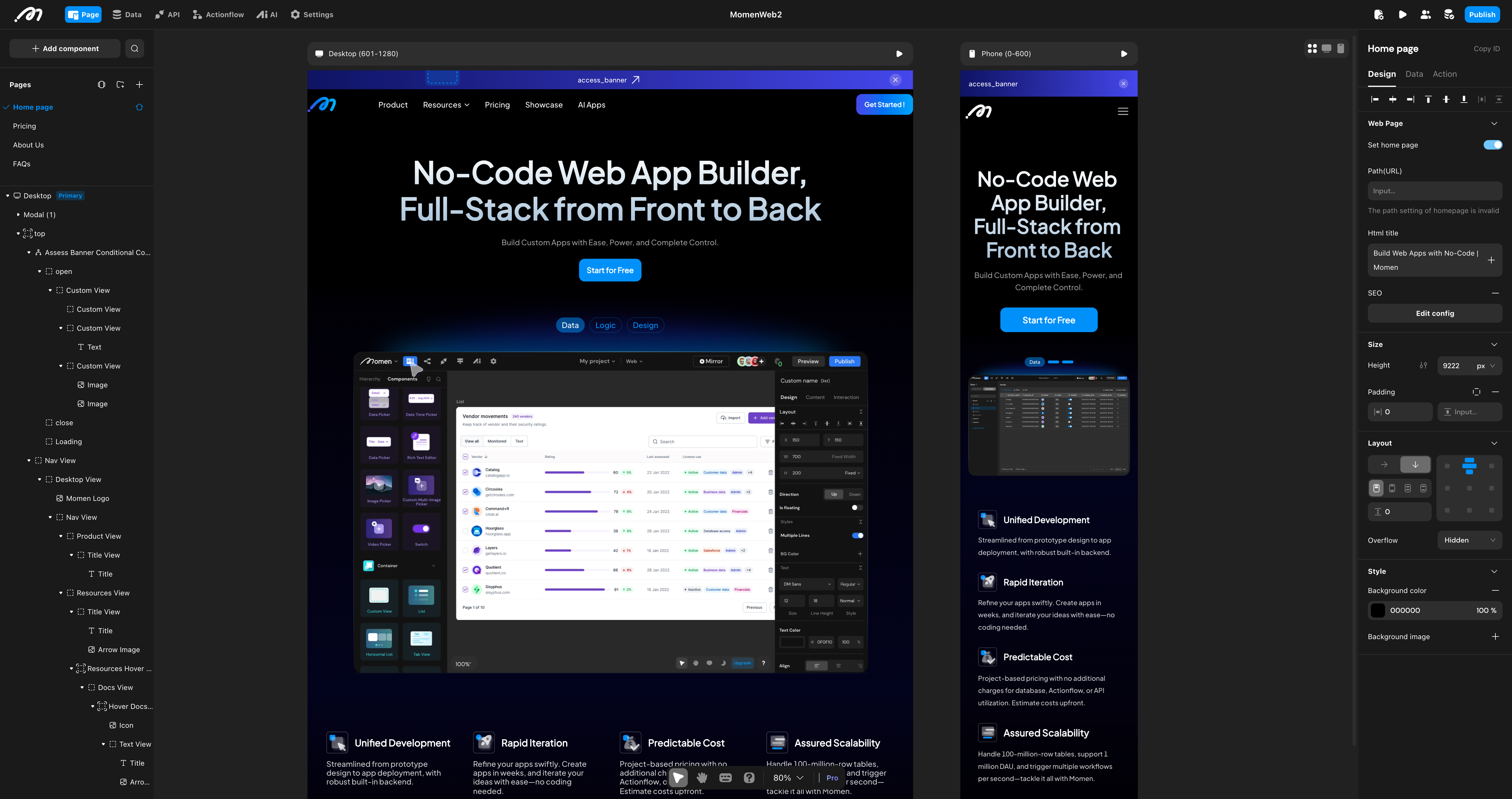 Momen Editor Interface